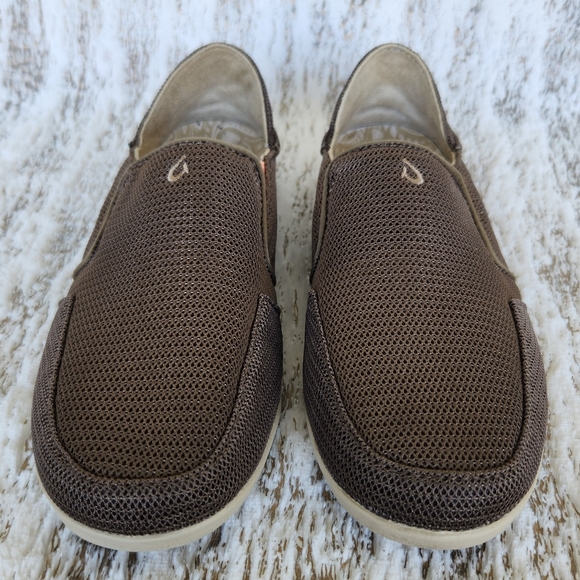 OluKai "Waialua Mesh" Slip On Casual Beach Summer Shoe Brown, Women's Size 7 - Picture 2 of 10